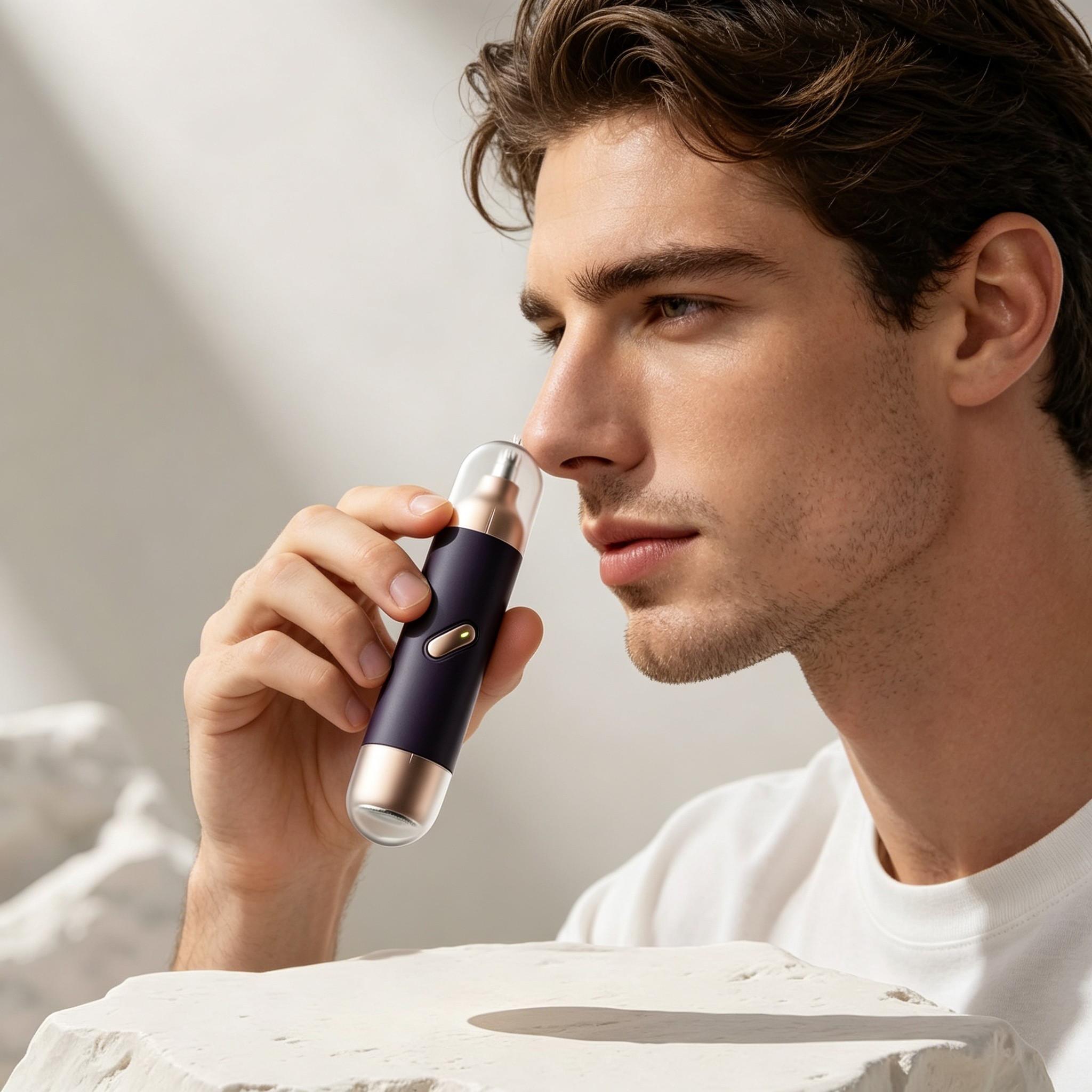 Portable Electric Nose Hair Trimmer, Compact Design, Gentle Blade, Quick Cleanup, Low Noise, Waterproof, Ideal for Men, Travel-Friendly