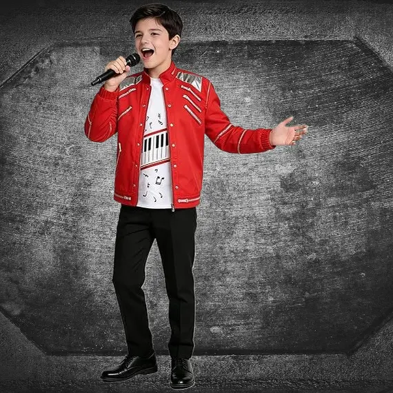 Red Leather Outfit Character Cosplay Costume for Halloween Role‑Playing