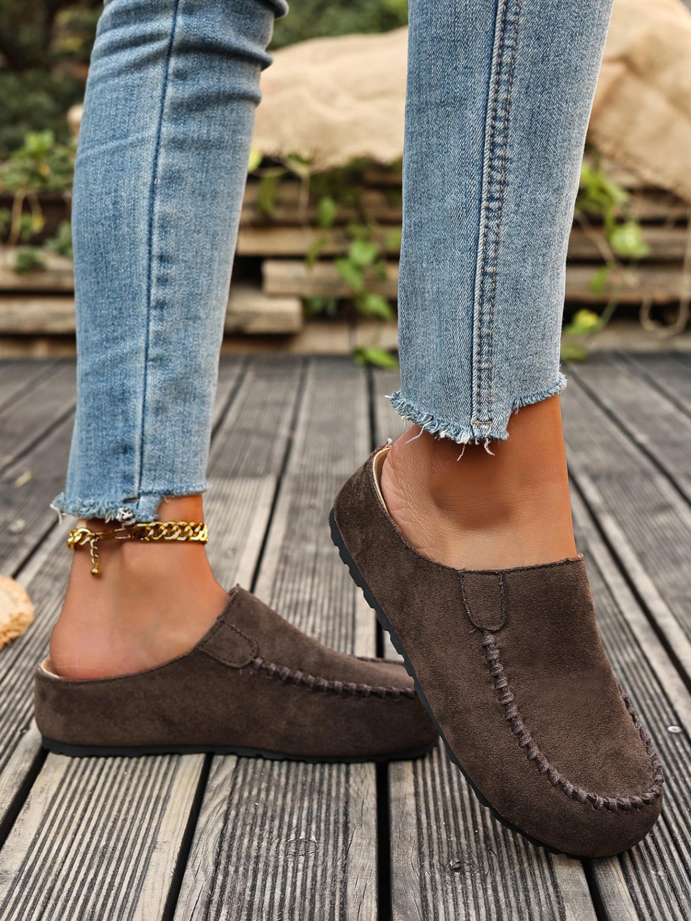 Women's Casual Suede Moccasin Slippers, Lace-Up Comfortable Lightweight Flat Shoes, Ideal for Daily Commute and Weekend Wear