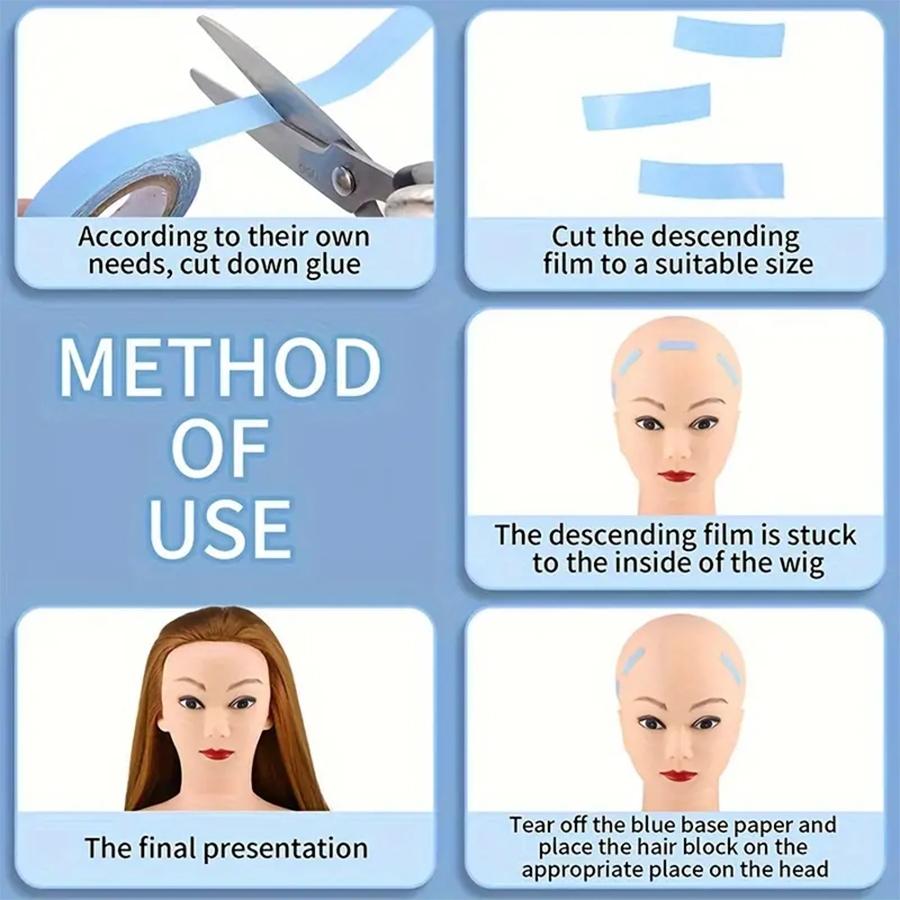 3 Yard 0.8cm Double Sided Wig Tape - Strong Waterproof Adhesive, Transparent, Lace Front Wig Friendly, Easy to Remove, Long-Lasting Hold, Hypoallergenic, Gentle on Skin - Ideal for Wig, Toupee, and Hairpiece Applications, Waterproof Bond