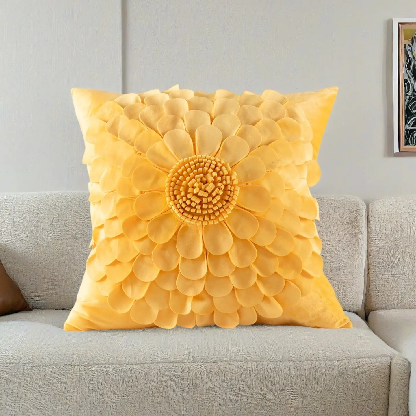 2pcs 3D Flower Handmade Decorative Pillow Covers, Square Cushion Cases, Home Sofa Car Bedroom Decoration, Perfect Gift