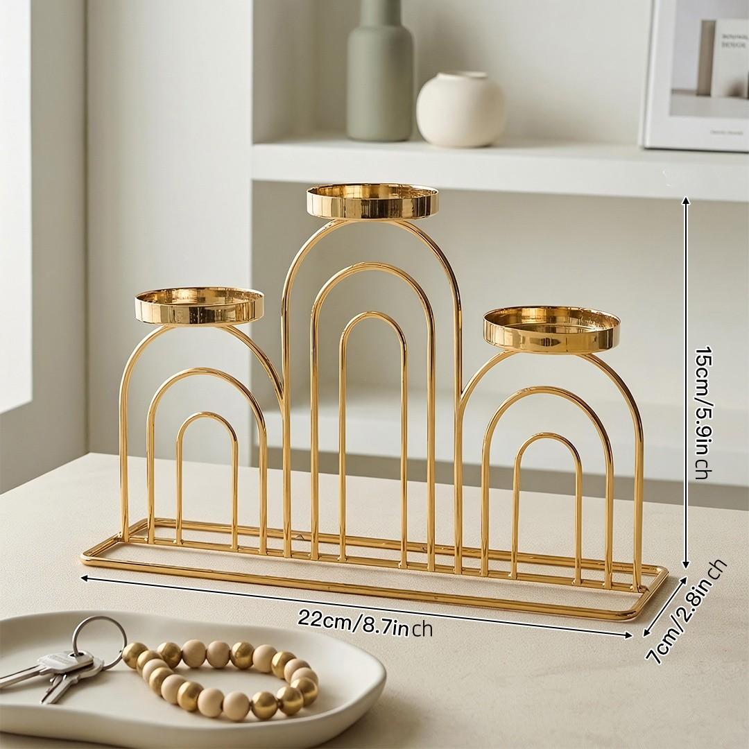 Elegant Metal Candle Holder for Table Decoration, Vintage Iron Art Design for Romantic Dinners and Bedroom Ambience, Decorative Candle Accessory
