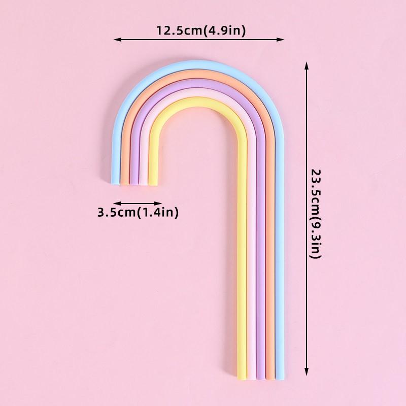 Macaron Rainbow Doll Cake Decoration Set, Kids Birthday Baking Decorations, Baby Birthday Party Dessert Arrangement, Complete Kit