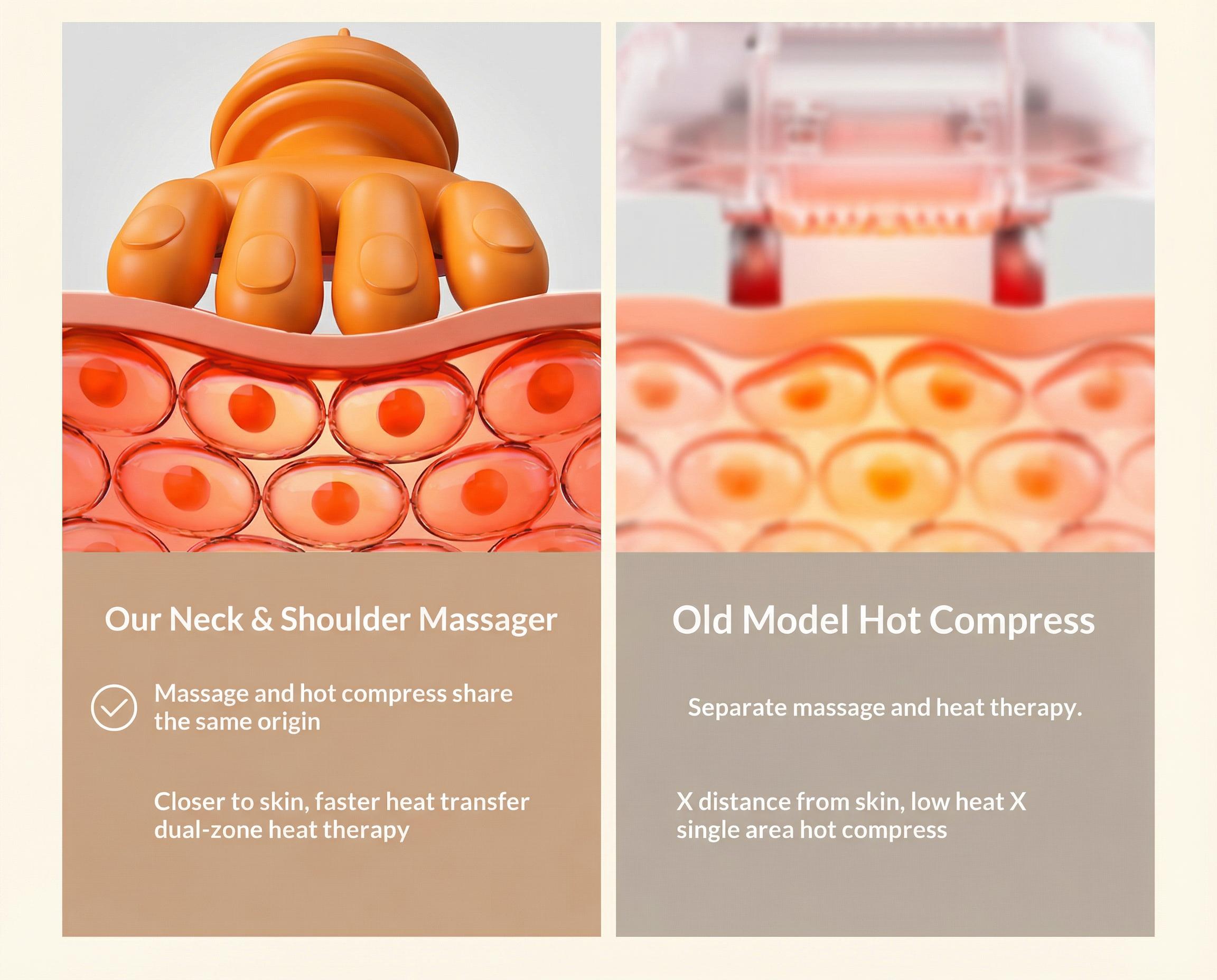 2026 upgraded shoulder and neck massager with heating function — wireless 3D kneading and deep tissue therapy technology, includes a remote control for easy operation, lightweight and portable, ideal as a gift.