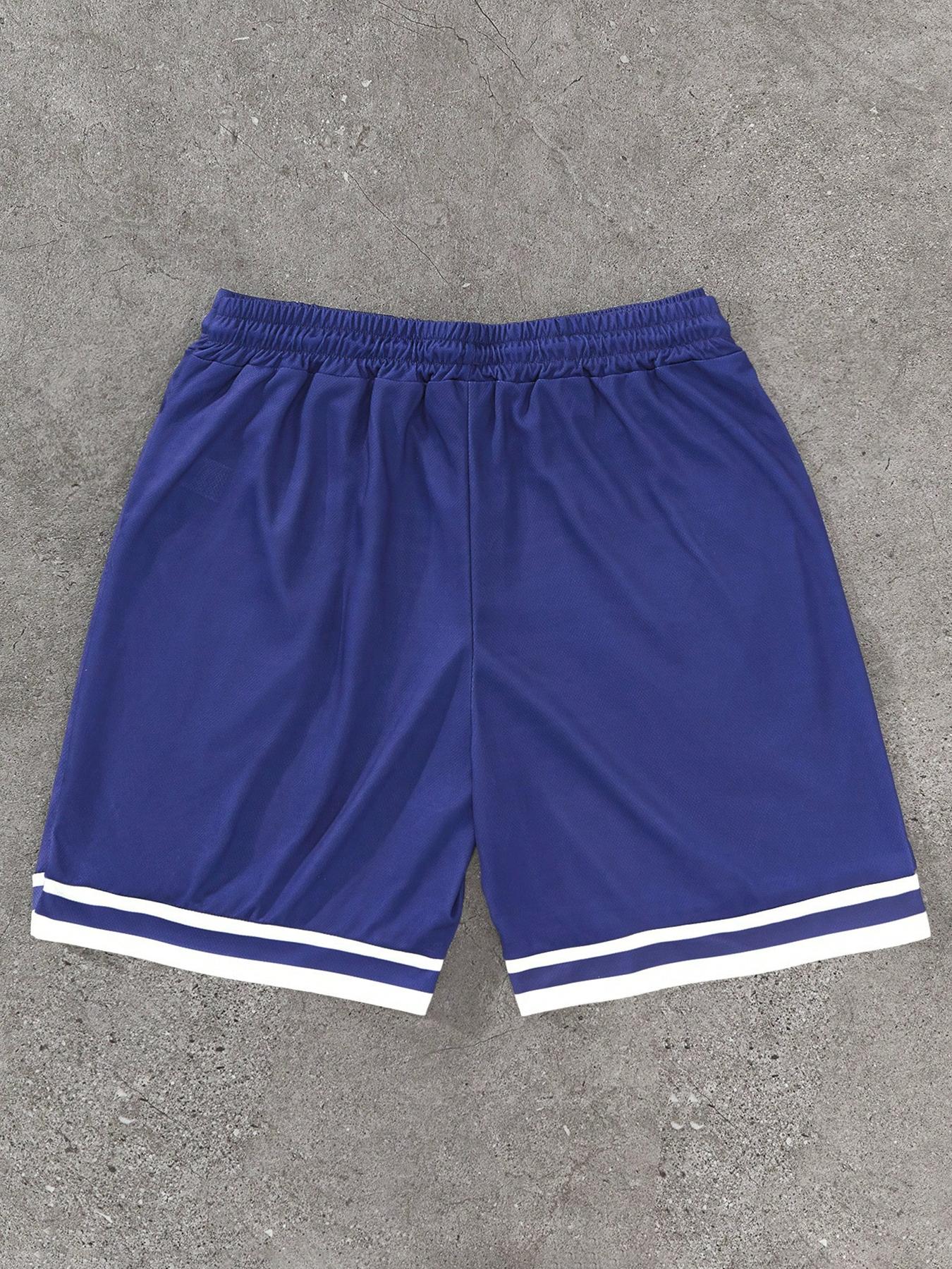 Men's Letter & Number Print Basketball Shorts, Regular Fit Casual Comfy Breathable Shorts for Summer, Men's Bottoms for Daily Wear