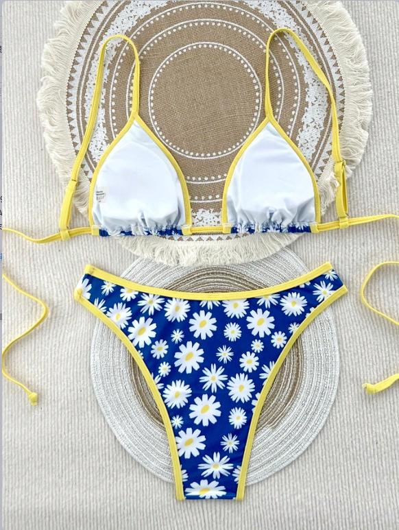 Women's Bikini Set Spring Summer 2026, Adjustable Thin Straps Classic Polka Dot Pattern Seamless Beach Swimsuit