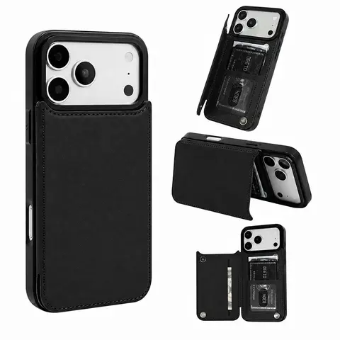 Multi-Model Flip Wallet Protective Cover For IPhone 18 17 16 15 14 13 12 Pro ProMax Plus - PU Leather Handheld Cellphone Device Accessory With Card Holder, Card Slots, Kickstand, Double Magnetic Clasp, Shockproof Protection