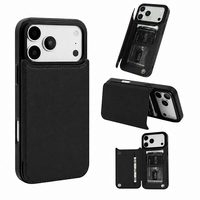 Multi-Model Flip Wallet Protective Cover For IPhone 18 17 16 15 14 13 12 Pro ProMax Plus - PU Leather Handheld Cellphone Device Accessory With Card Holder, Card Slots, Kickstand, Double Magnetic Clasp, Shockproof Protection