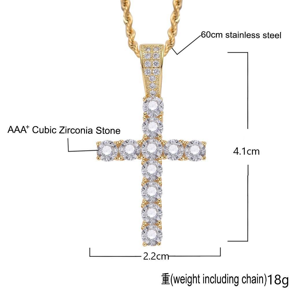 GAB Cross Set 5A+CZ Pendant Necklace and Dangly Earrings, Hip Hop Fashion Trend, Best Couple Gift, Father's Day fashion gift