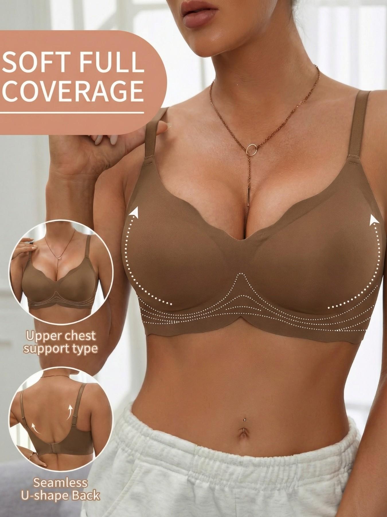 High-Quality No Underwire Bra, Seamless Wireless, Comfortable Jelly Pad, Adjustable Straps, Trendy Bralette for Women, Full Coverage, Max Support