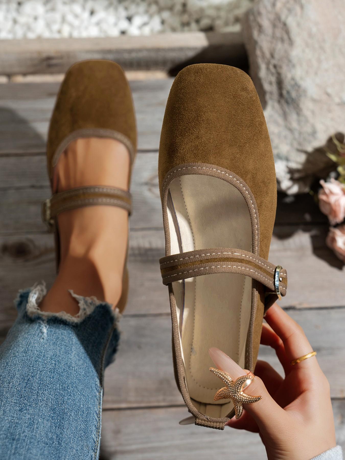 Women's Vintage Square Toe Mary Jane Shoes, Comfortable Low Heel Single Shoe, Fashion Commuter Women's Shoes, All Seasons