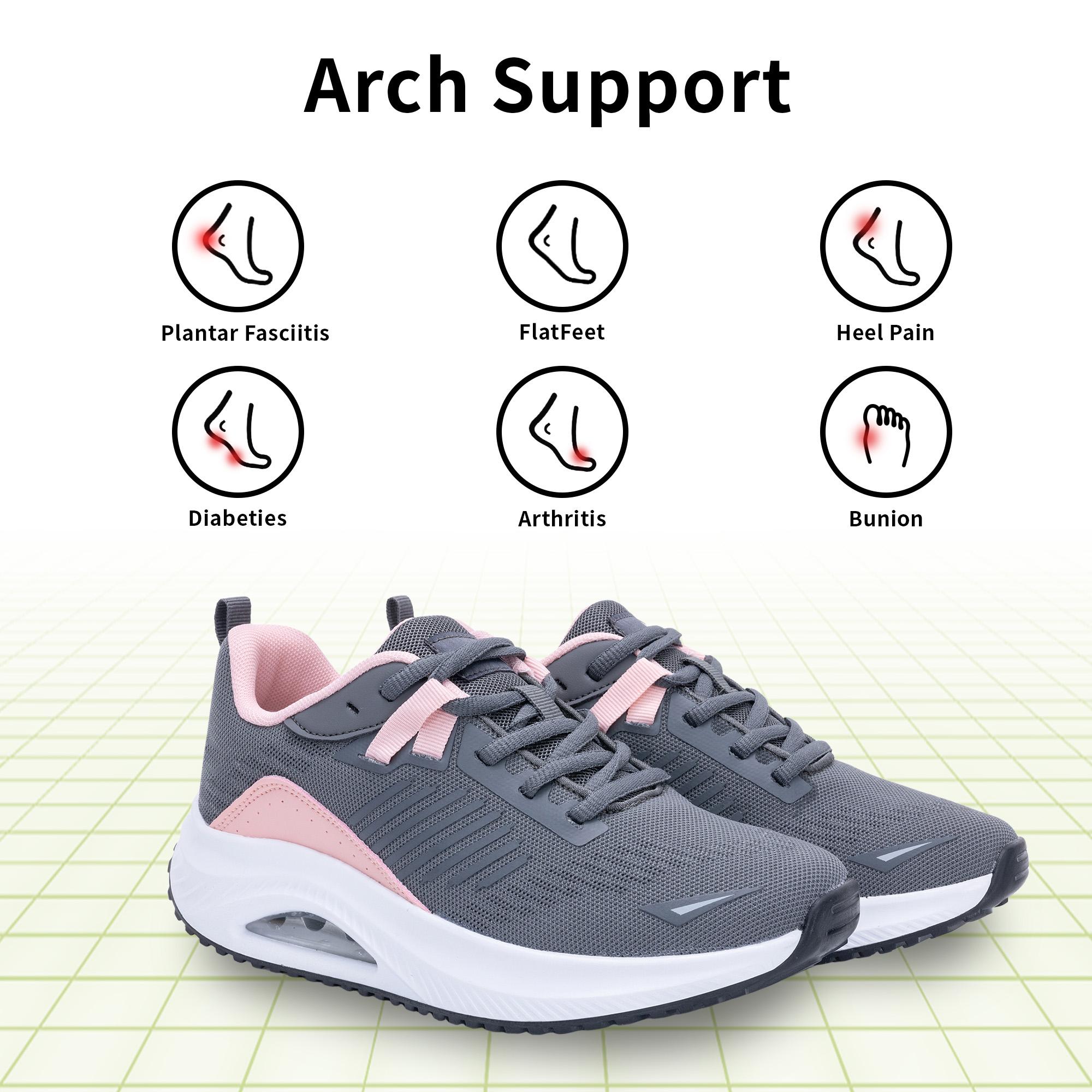 AOV Womens Walking Shoes with Arch Support Athletic Orthotic Sneakers for Women Foot Pain Relief