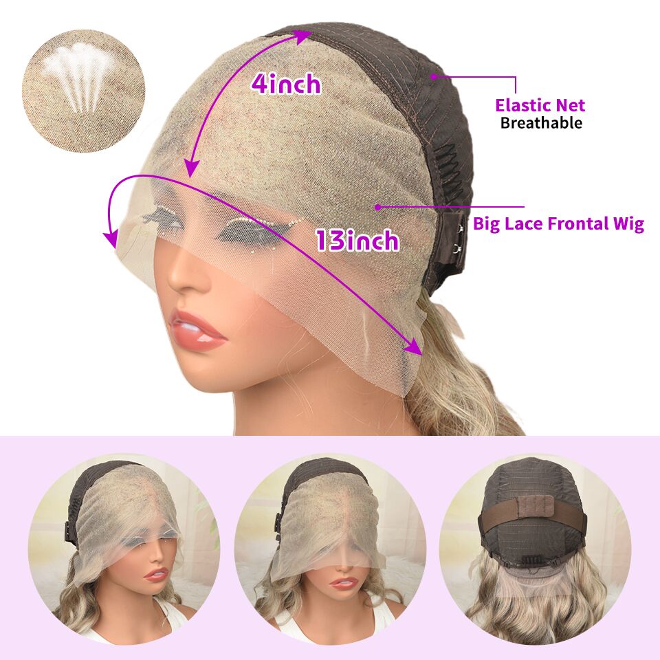 180 Density Ash Blonde Colored Short Bob Lace Frontal Wigs 13x4 Lace Front Human Hair Wigs Body Wave Brazilian Remy Ash Blonde Wig Pre Plucked for Women SpringStatements