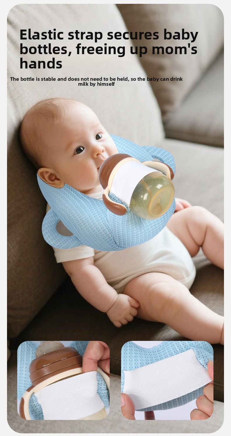 Langkes Baby Automatic Feeding Pillow Newborn Anti Spit Up Nursing Cushion Hands Free Bottle Holder for Infant Self Feeding Milk Bottle Fixing Support Multifunctional Baby Feeding Assistant