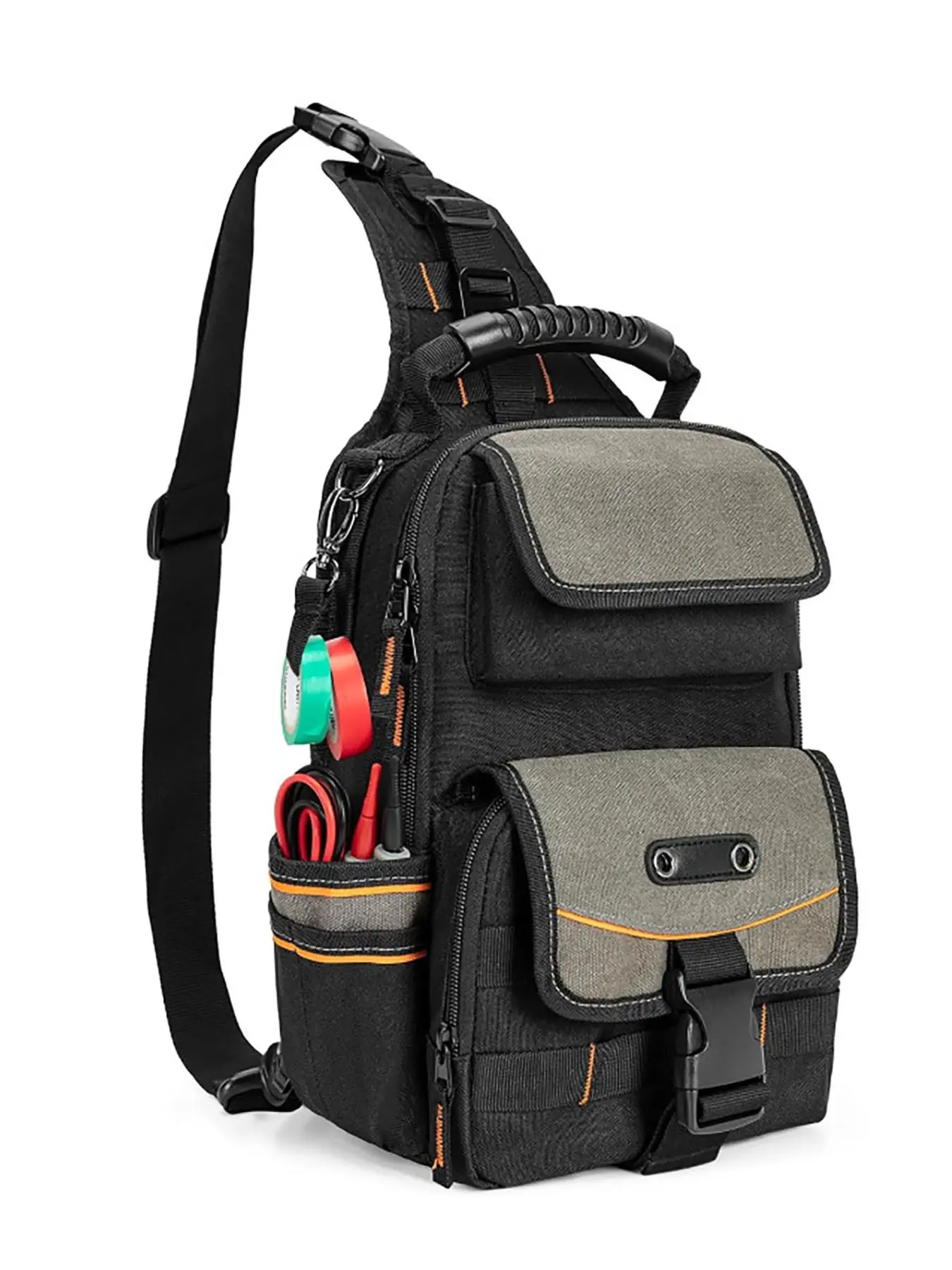 New Multi-Functional Zipper Tool Bag, Ideal for Hvac and Electrical Repair, Ergonomic Handle, Perfect for Electricians and Technicians