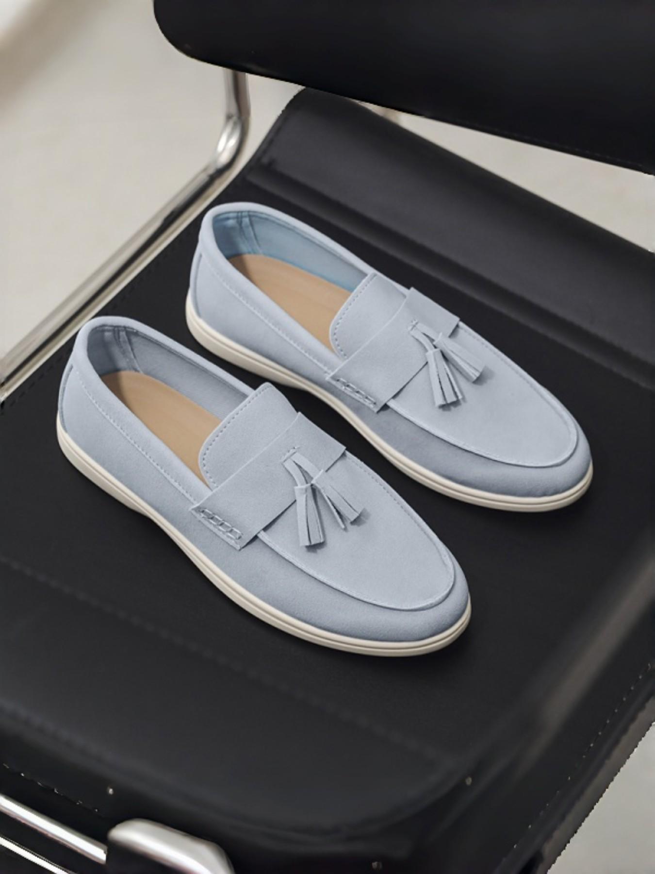 Men's Canvas Loafer Shoes with Fringe, Casual Slip-On Design, Soft Sole, Perfect for Daily Commute & Lazy Wear