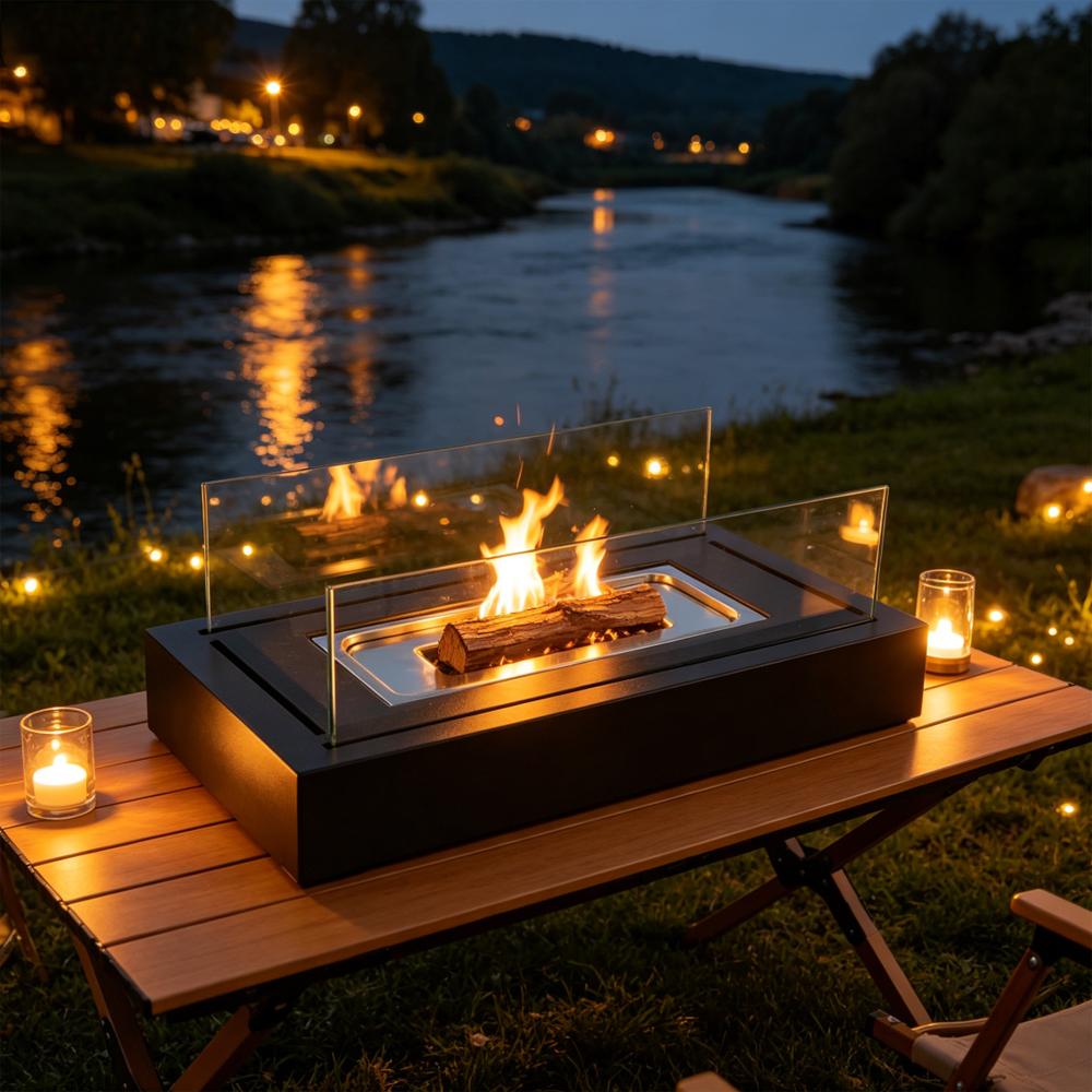 Tabletop Fire Pit with Smores Maker Kit Portable Indoor/Outdoor Mini Small Fireplace Table Top Decor Home Patio Balcony Backyard Gifts for Women Mom Her Wedding Mothers Day Housewarming Birthday Gift firepits