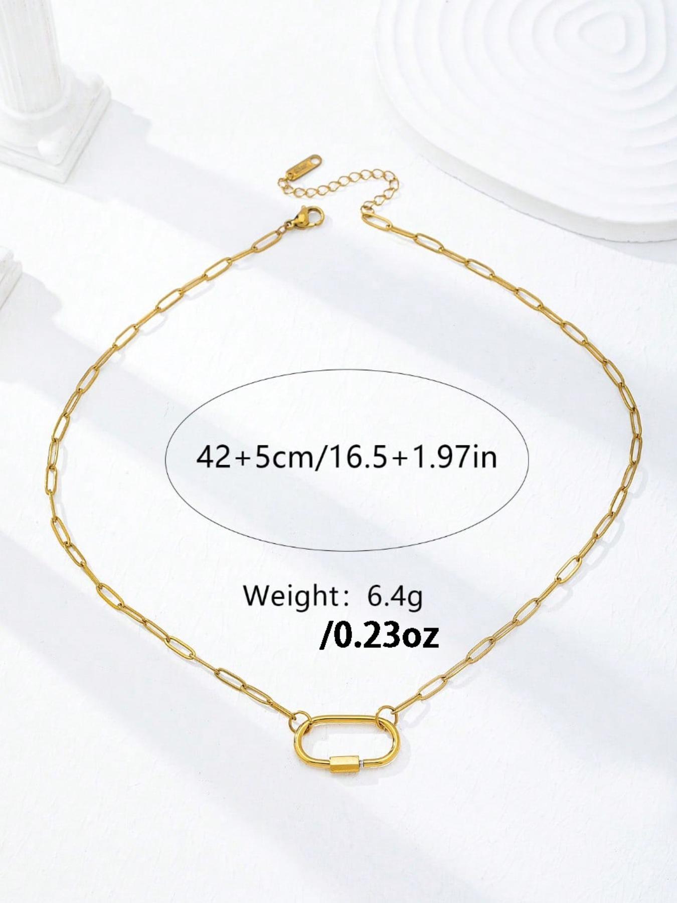24pcs Stainless Steel Chain Necklace Set, Interchangeable Charm Design, Ideal for DIY Crafting & Personalized Accessories
