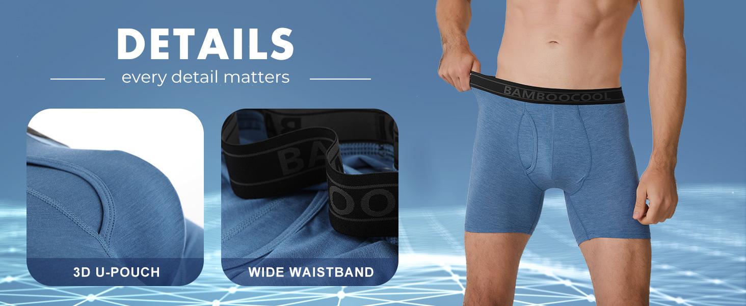 BAMBOO COOL Breathable Men's comfortable Underwear Modern Multipack Comfort soft Moisture-Wicking Boxer Briefs 6 Pack solid color  Men's Moisture Wicking Boxer Briefs  comfy breathable boxer brief Bamboo Boxer Briefs underwear men SpringStatements