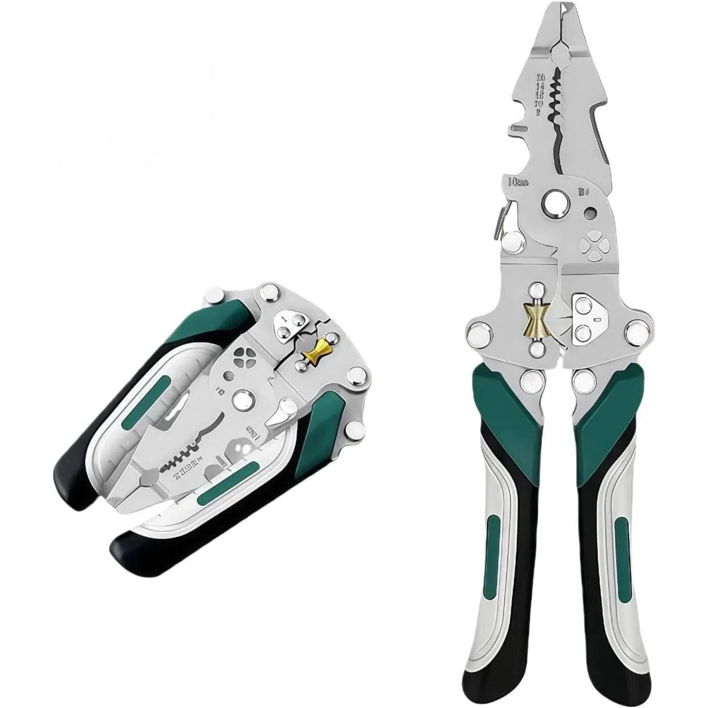 Foldable Wire Stripper Multifunctional Electrician Tool, Includes Crimping Cutting and Wrench Functions, Compact Foldable Design, Easy Storage