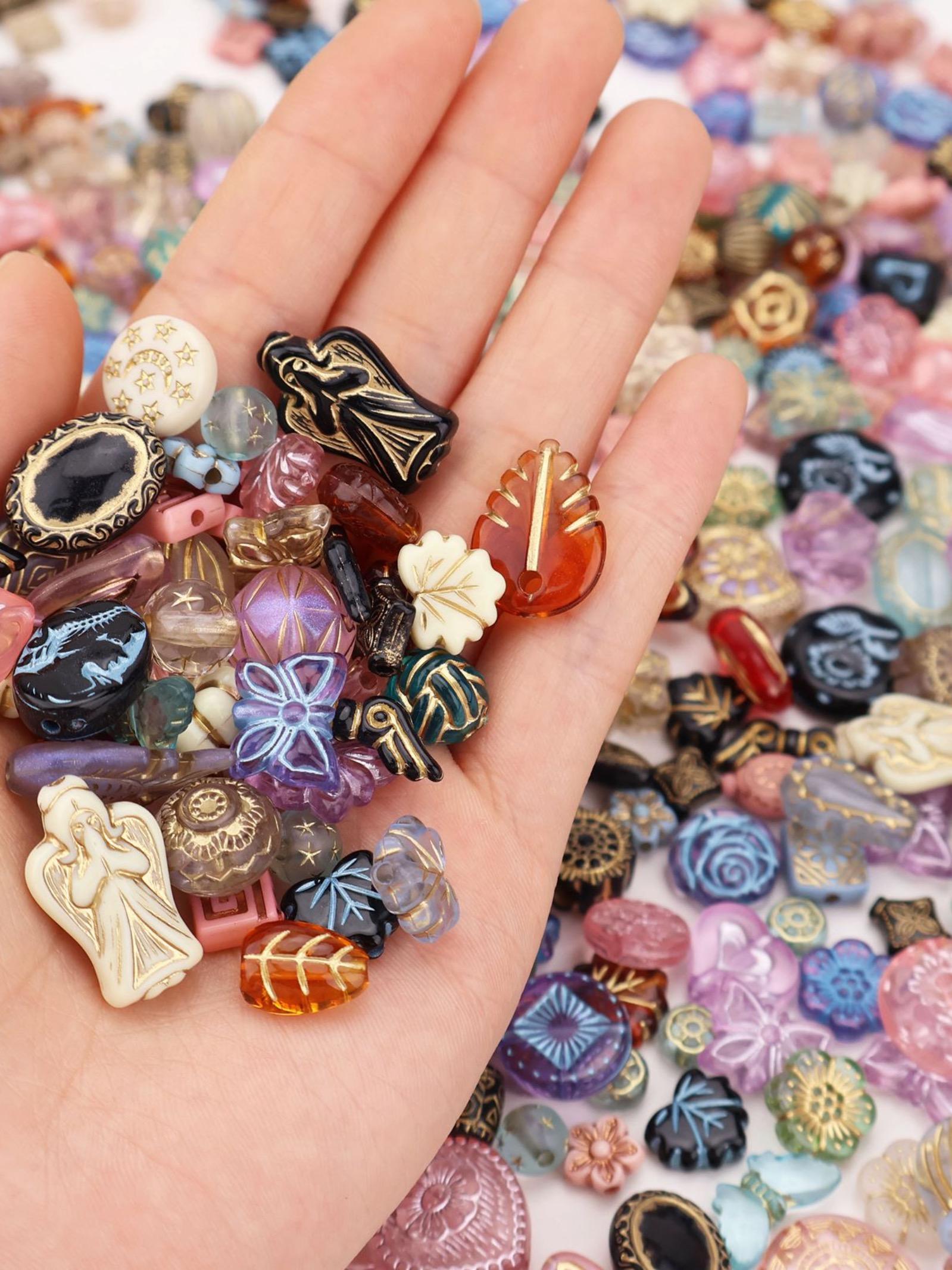 Vintage Acrylic Baroque Beads, Czech Style, Luxury Shiny Beads for DIY Accessories & Phone Straps, DIY Beading Accessories, All Seasons Fashion