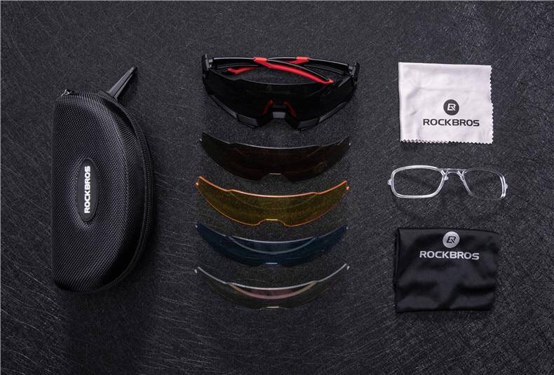 ROCKBROS Polarized Sunglasses for Men Women UV Protection Cycling Sunglasses Sport Glasses with Interchangeable Lenses
