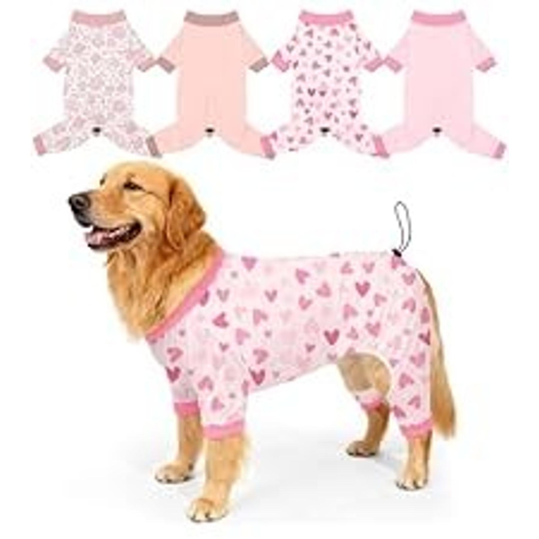 Dog Pajamas, 4 Pack Dog Recovery Suit Shedding Suit Cute Soft Puppy Clothes Dogs Pjs Onesies Jammies Adjustable Breathable & Stretchy Clothes for Small Medium Large Dogs Girl Boy Puppy-M Dog Pajamas, 4 Pack Dog Recovery Suit Shedding Suit Cute Soft Puppy Clothes Dogs Pjs Onesies Jammies Adjustable Breathable & Stretchy Clothes for Small Medium Large Dogs Girl Boy Puppy-M
