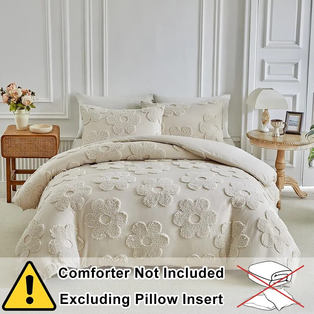 Floral Duvet Cover Set, Washable Polyester Fiber Bedding with 1 Duvet & 1-2 Pillowcases, Soft Comfortable Sheets, 8 Sizes Available, Soft Bedding Sets