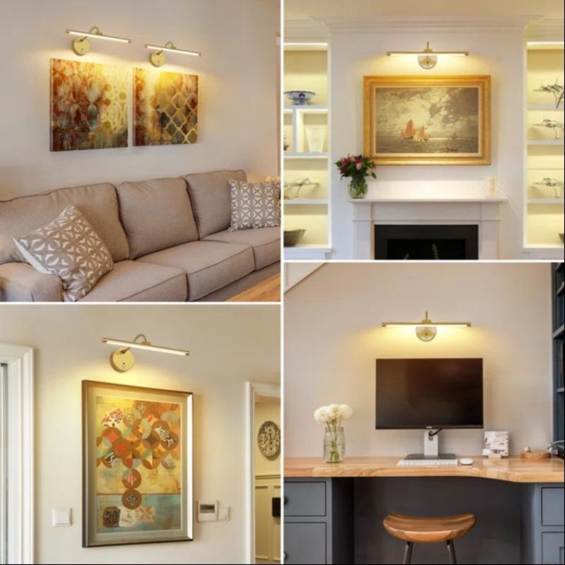 USB Rechargeable Wall-Mounted Light, Dimmable Picture Light with Remote Control, Adjustable Lights, Home Decor Lighting, Novelty Lighting for Wall Paintings, Gallery Art and Portraits, Light Decor #GLOBAL PICKS