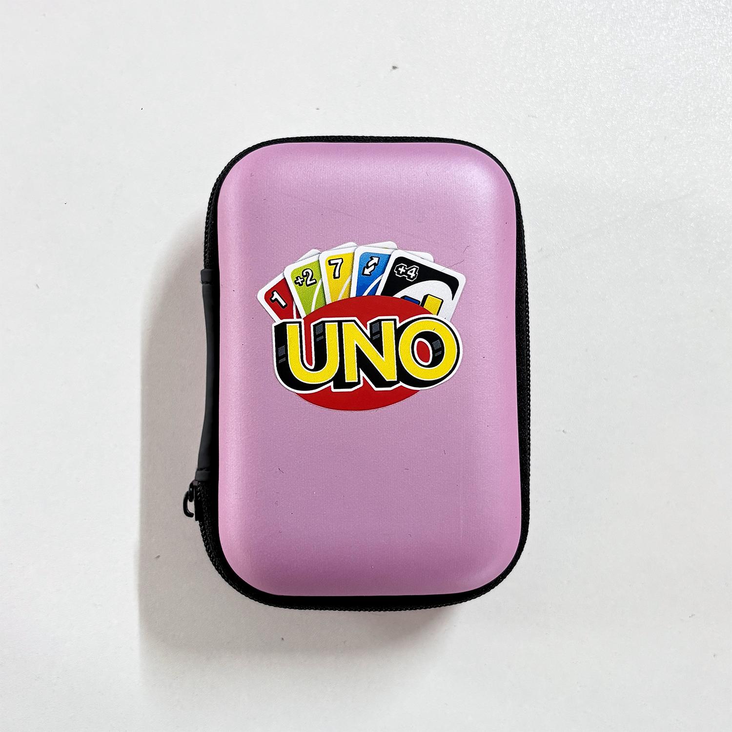 UNO Travel Zipper Box Children's Fan Entertainment Card Clip Mini Storage Bag