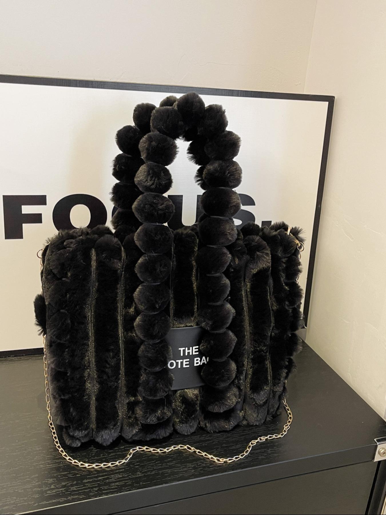 Plush Satchel Handbag for Women, Fall & Winter Fashion Accessory, Soft Plush Design Ideal Gift, Daily Use Casual Style Bag, Handheld Bag Purse