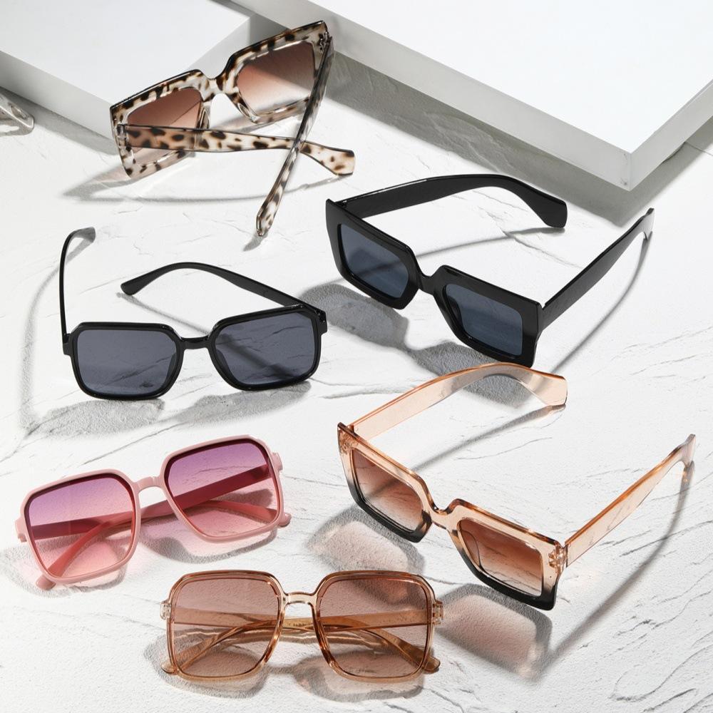 Women's 6Pcs Large Square Sunglasses Bulk Set - Tortoiseshell, Jelly Color PA Frames, Anti-UV Tinted Lenses, Trendy Oversized Fashion Eyewear for Daily Travel, Beach Female Wear, Anti-Uv Lenses