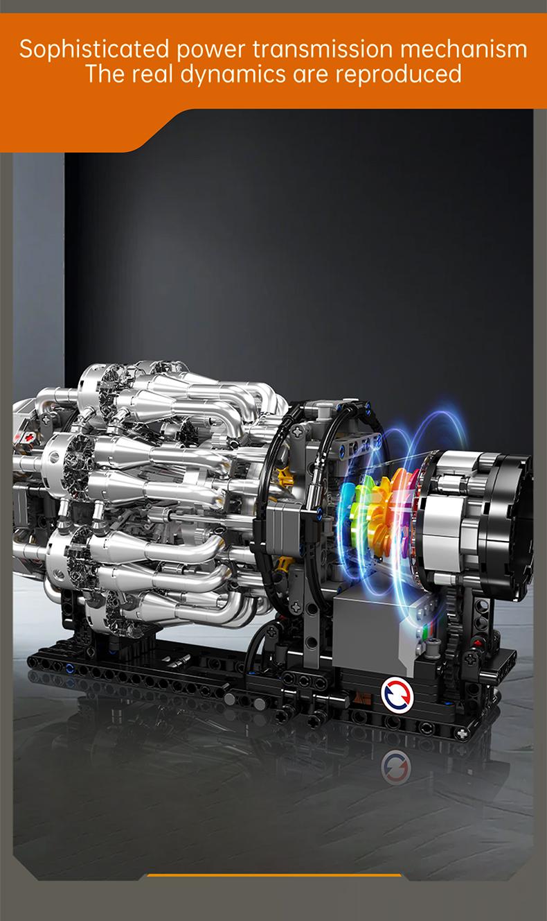 Mould King 10216 Turbine Engine Motor Model Building Block STEM Toy Display 1214 Pcs Mould King 10216 Turbine Engine Motor Model Building Block STEM Toy Display 1214 Pcs