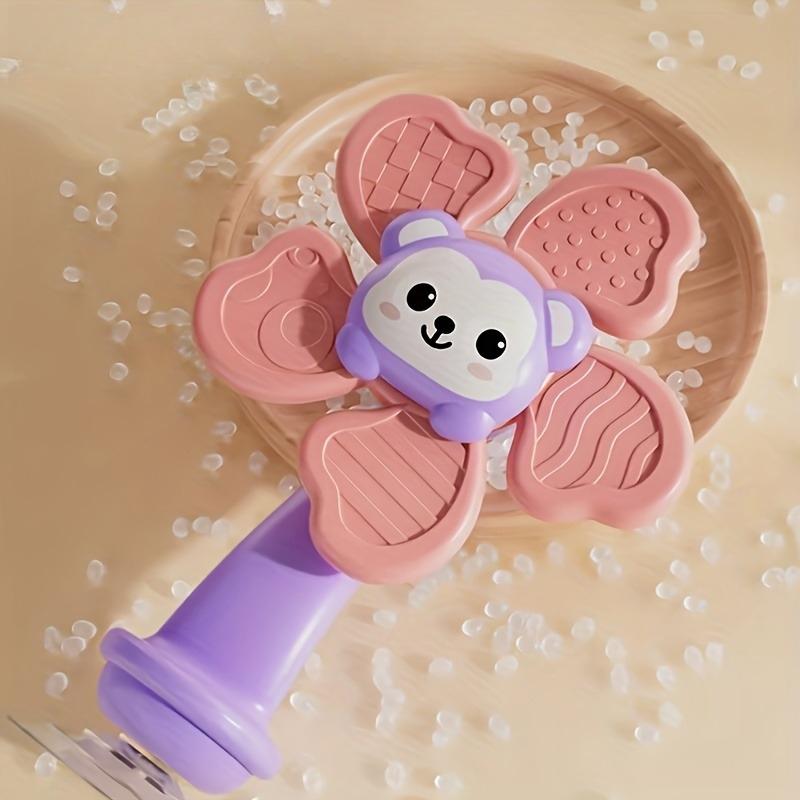 1pc suction cup rotating windmill, with teething ring, promotes motor skills, sensory development teaching aid