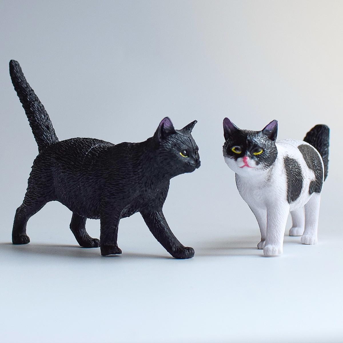 2 PVC Cat Models, and Cow Cats, Lucky Symbol, and Aesthetics, Pet House Decor, Desk Ornament, Gift for Birthdays, Weddings, Holidays