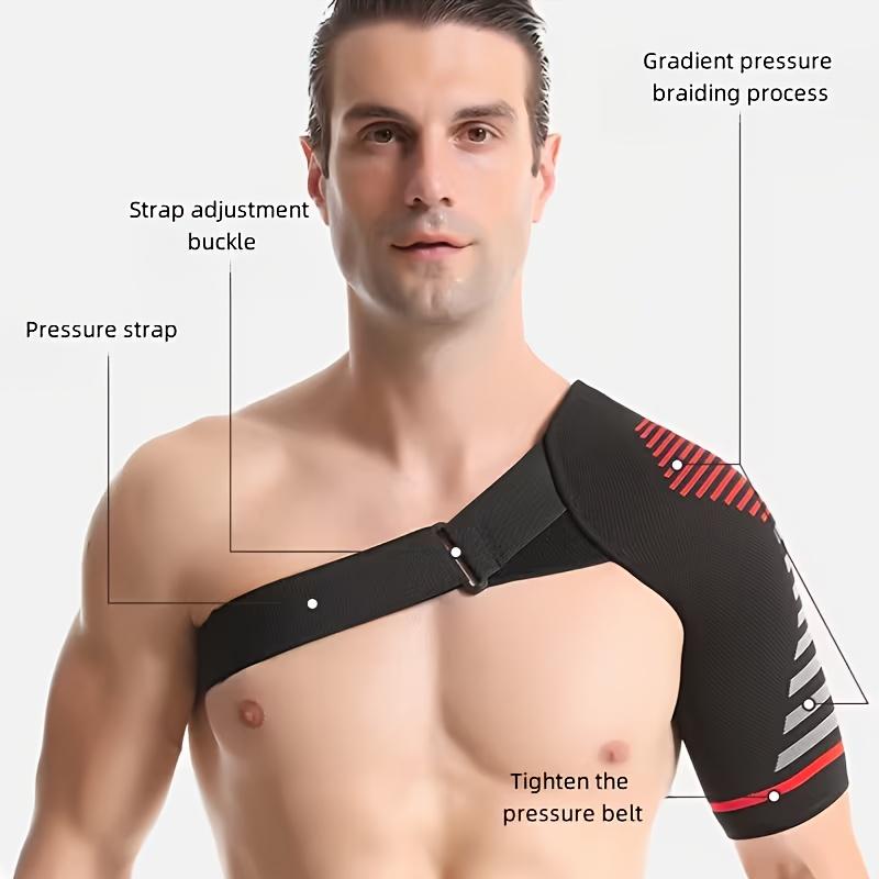 An adjustable shoulder pad, designed specifically for compression support, comfort, and protection of the shoulder. It is an ideal protective gear for adult sports and fitness