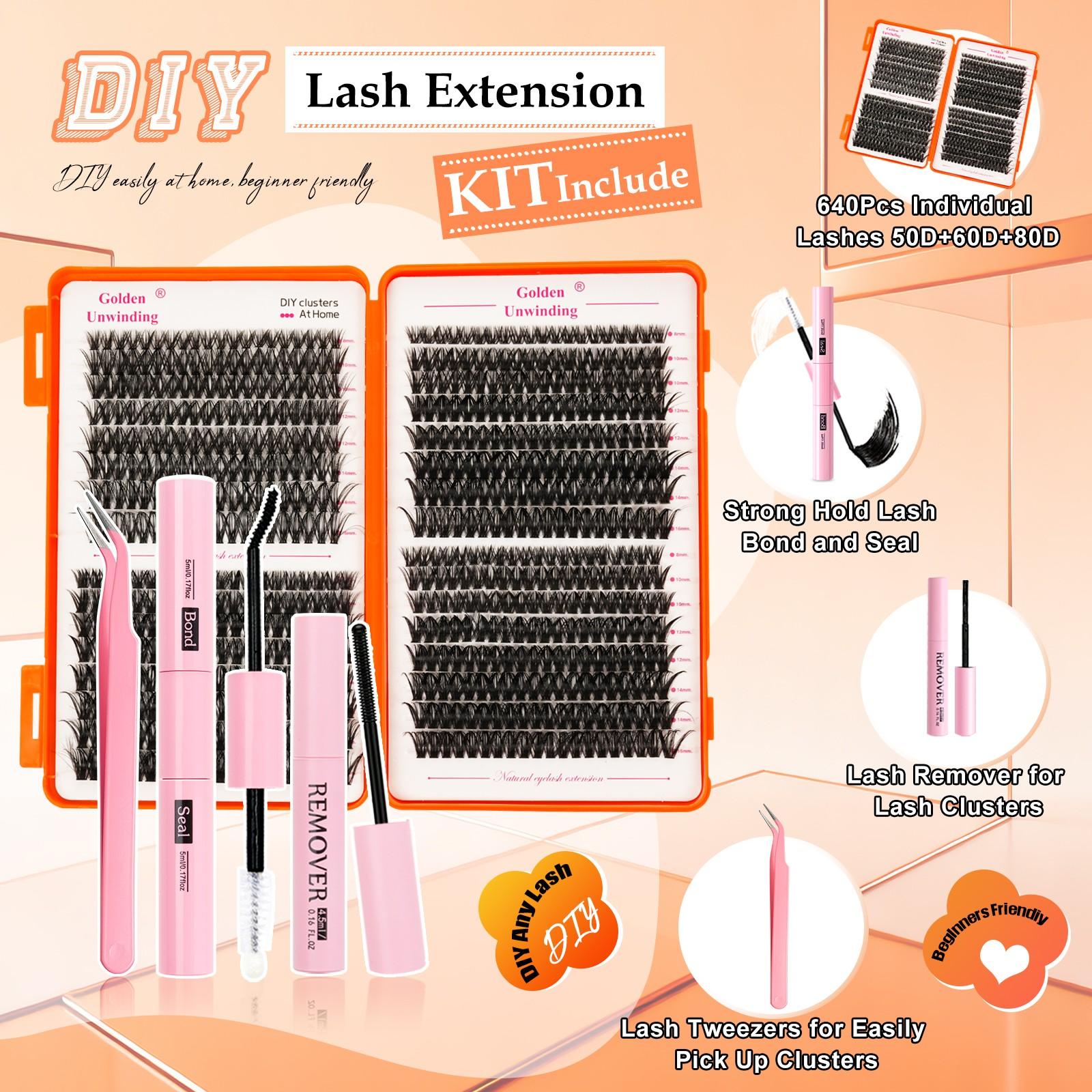 3-Piece Eyelash Adhesive & Sealing Kit, Personal Lash Glue for Strong Fix, DIY Eyelash Extensions & Remover with Brush, Allergy-Free Liquid Gel