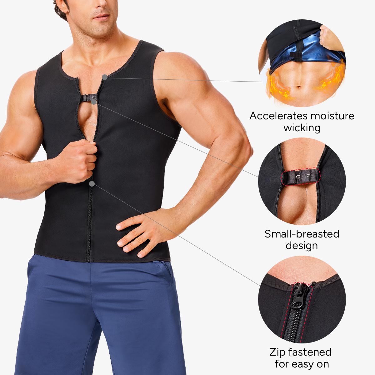 Nebility Men's Thermal Sauna Vest - Heat-Reflective Coating Compression Shirt Masculine Menswear