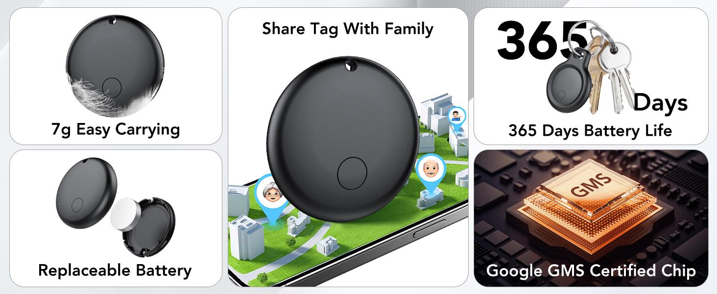4-Pack Smarttag Google Tracker, Bluetooth-compatible Tag Find HUB Device, Anti Lost Wireless, Key Wallet Luggage Pet Item Locator, Precision Tracking for Android Phones, Plastic Durable Compact Size GPS Tracking Find My Device