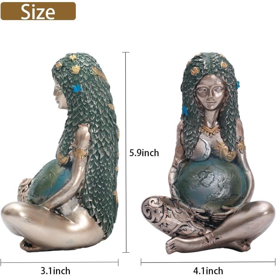 Goddess Statue, Gaia Statue Mother Earth Nature Moon Statues  Decor |  Yemaya Statue  Witchy  Figurine  Room Decor Garden Decoration Earth Day Decoration