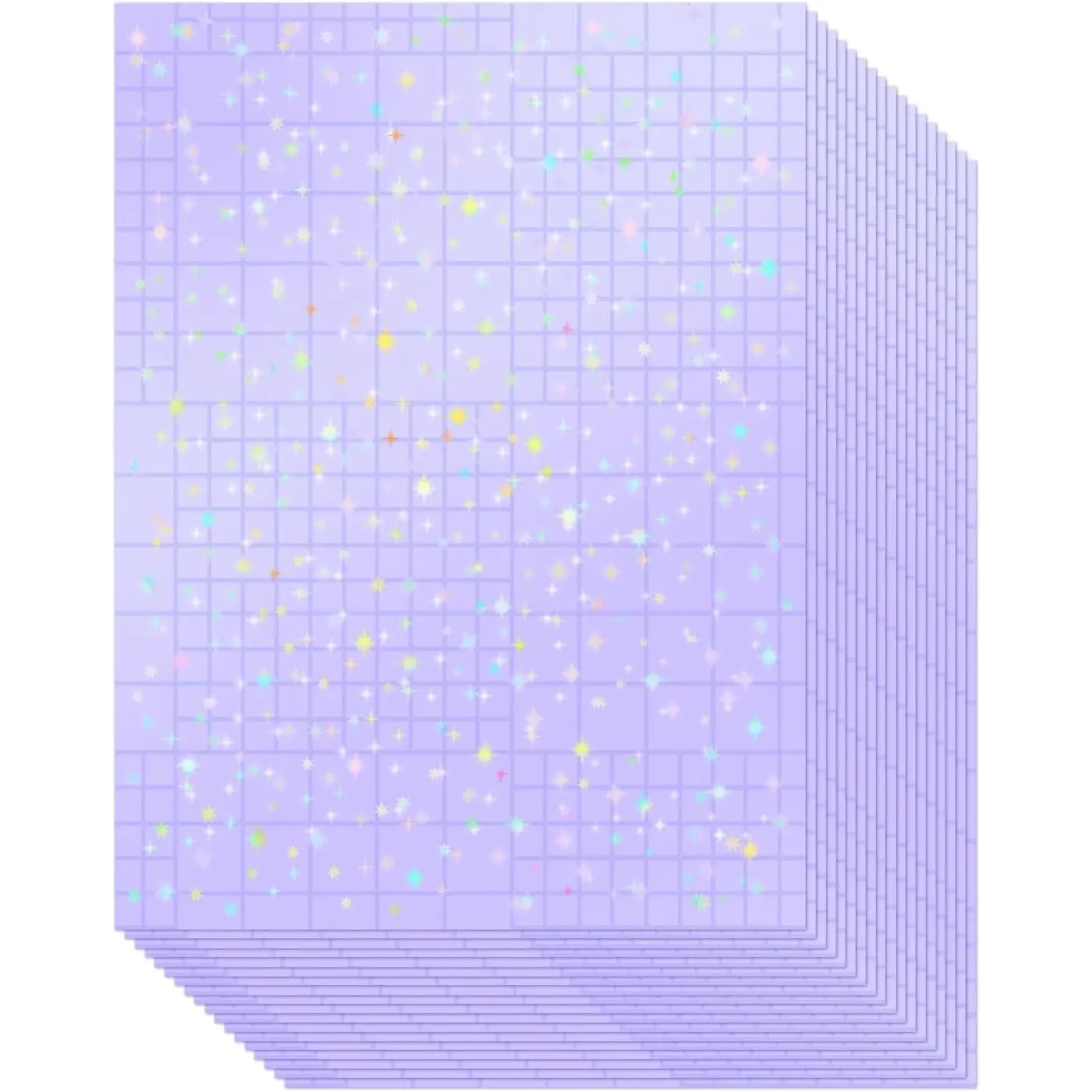 36 Sheets Holographic Sticker Paper Transparent Holographic Laminate Sheets | Self Adhesive  Laminating Sheets Clear Vinyl Film for Stickers, Cricut Crafts, Photos, 8.5x11 inch-  Patterns
