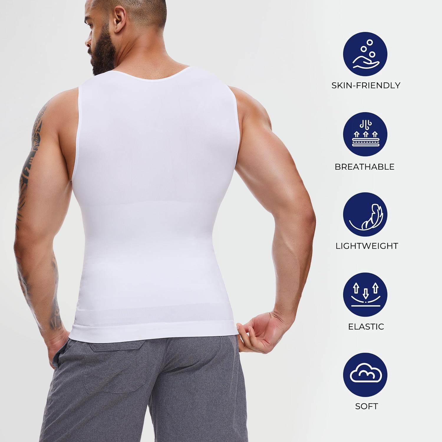1/2/3/4 Pack Menswear Body Shaper Shapewear Compression Tummy Control Vest Comfy Stretchy Lightweight Workout Tank Top Fabric Breathable Sports Undershirt Elastic Soft Polyester SpringStatements