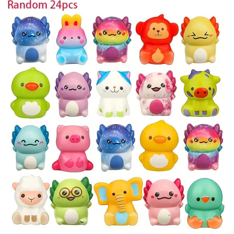 Slow Rebound Soft Plush Animal Squeeze Toys, 6/12/24pcs Bulk Pack, Party Favors, Classroom Rewards, Kids Toys, Cute Animal Dolls