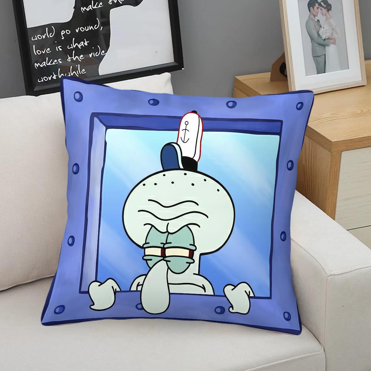 Spongebob Squarepants Pattern Pillow, Soft and Comfortable Printed Design, Multiple Patterns Available, Perfect Gift for Kids and Adults