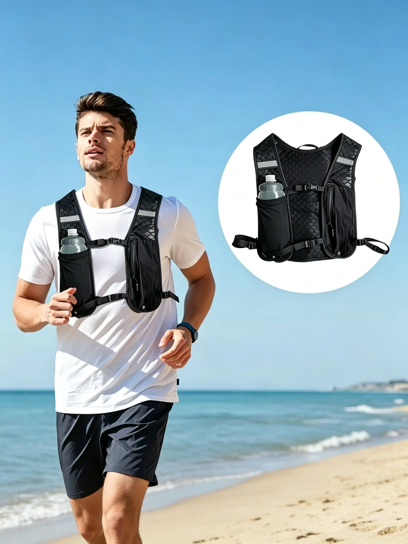 Men's Bag Shoulder Bags Running Vest Bag,Chest Pack With Phone Storage Pocket,Chest Bags,Running Hydration Vest Unisex Water-Resistant Breathable Backpack for Runners