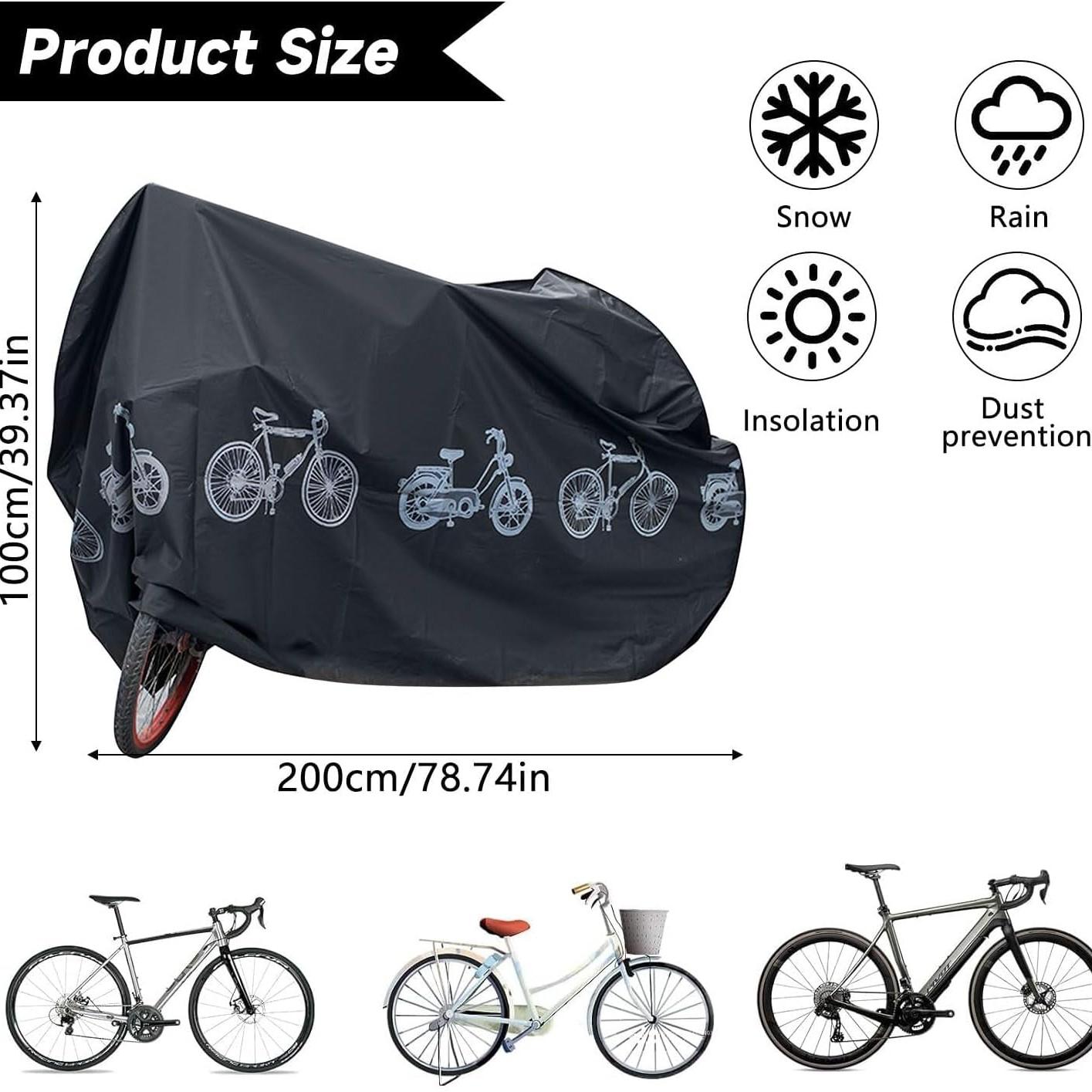 Bicycle & Motorcycle Motorbike Dual Layer Protective Cover Protector, Dustproof, Waterproof, Sunproof, All-Season Outdoor Protection, Fashion Car Accessories