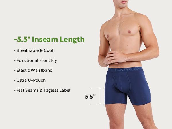 David Archy Men's Bamboo Cooling Fiber Boxer Briefs Breathable Soft Moisture-Wicking Fabric Basic Menswear Underwear with Fly Multipack Comfortable Daily Wear Gift Pants Long boxers for men Socks Stylish TikTokShopRestock Rayon Plain