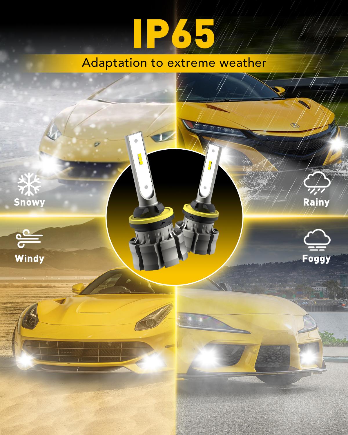 AUXITO 880 LED Fog Light Bulbs, 6000 Lumens 6500K Cool White Light/3000K Amber Yellow Light, 300% Brightness 885 893 899 Led Fog Lights, CSP LED Chips, DRL Replacement for Cars, Pack of 2 AUXITO 880 LED Fog Light Bulbs, 6000 Lumens 6500K Cool White Light/3000K Amber Yellow Light, 300% Brightness 885 893 899 Led Fog Lights, CSP LED Chips, DRL Replacement for Cars, Pack of 2