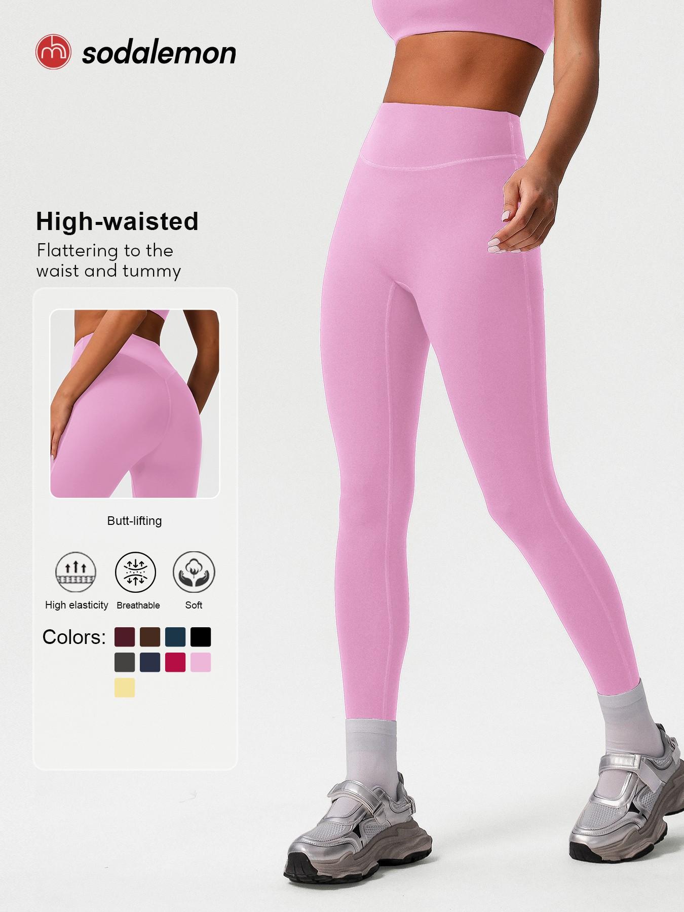 Women's Solid High Waist Sports Leggings, High Waisted Leggings, Casual Comfy Breathable Skinny Pants for Yoga Gym Workout Running, Ladies Sportswear for All Seasons, Womenswear