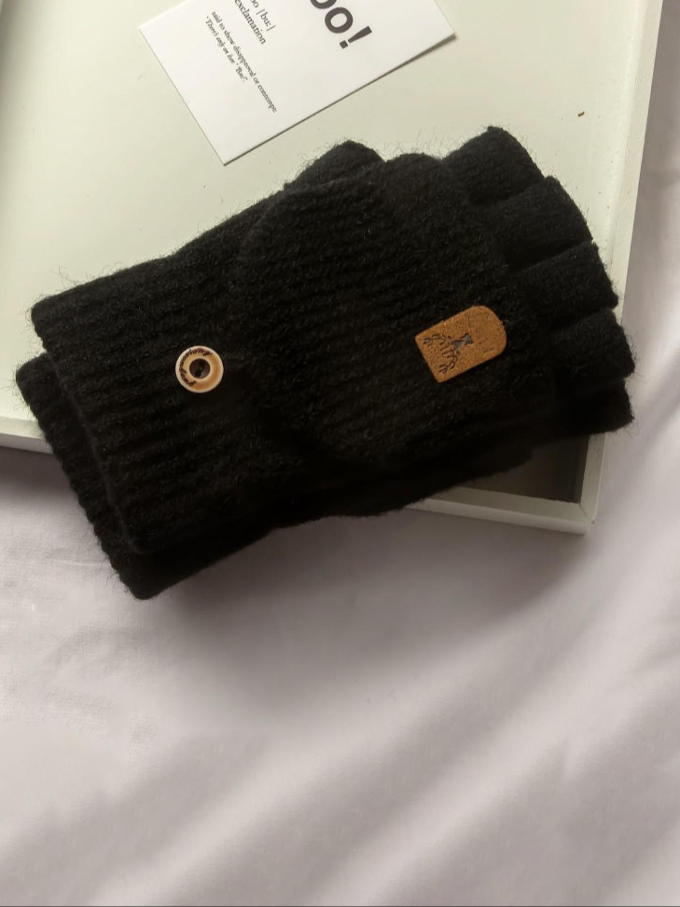 Comfortable Thick Knit Winter Gloves, Soft Breathable Touchscreen Compatible, Unisex Hand Wash Warm Outdoor & Daily Use Gloves